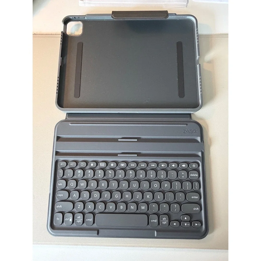 Zagg Pro Keys Wireless Keyboard and Detachable Folio Case Charcoal Gray iPad